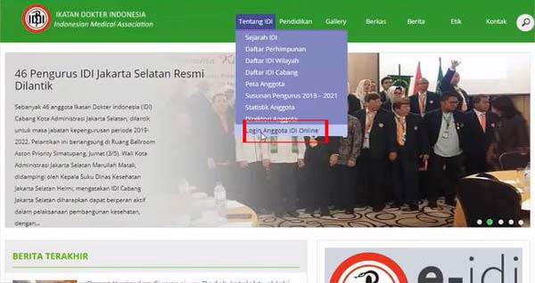 Klik Login Anggota IDI Online