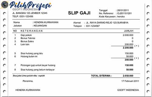 Contoh Slip Gaji Excel dan Word Terbaru Beserta Cara Membuatnya