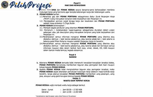 Contoh Surat Kontrak Kerja Karyawan 3