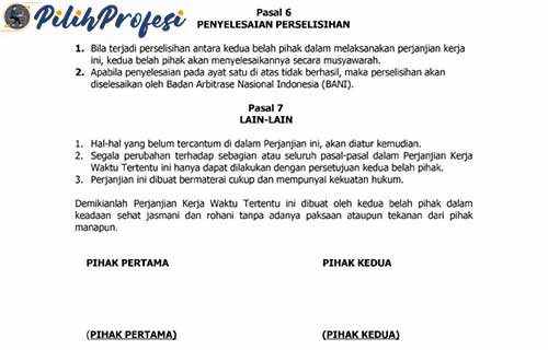 Contoh Surat Kontrak Kerja Karyawan 4