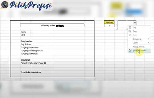 Klik kanan Format Control