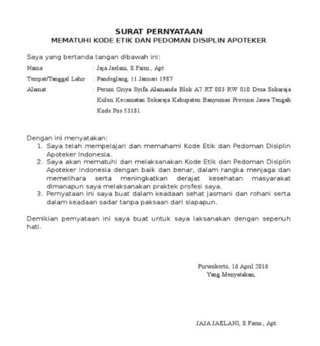 Dapatkan 7+ Contoh Surat Pernyataan Etika Profesi Bidan 