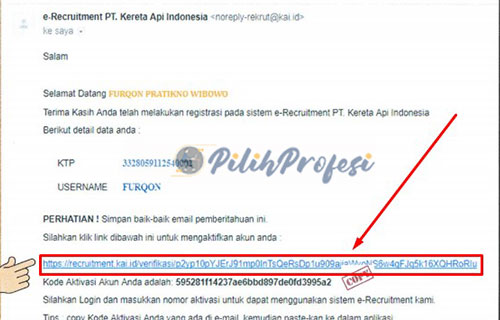 Tekan Link di Email