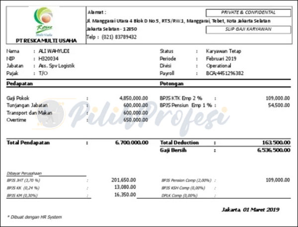 Slip Gaji PT Reska Multi Usaha