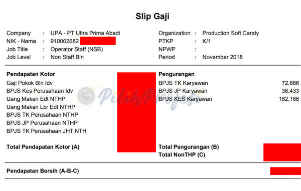 Slip Gaji PT Ultra Prima Abadi