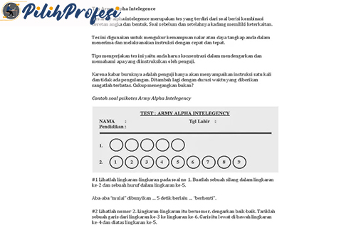 Contoh Soal Army Alpha Intelligence