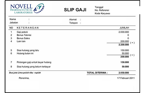Slip Gaji PT Novell Pharmaceutical Laboratories